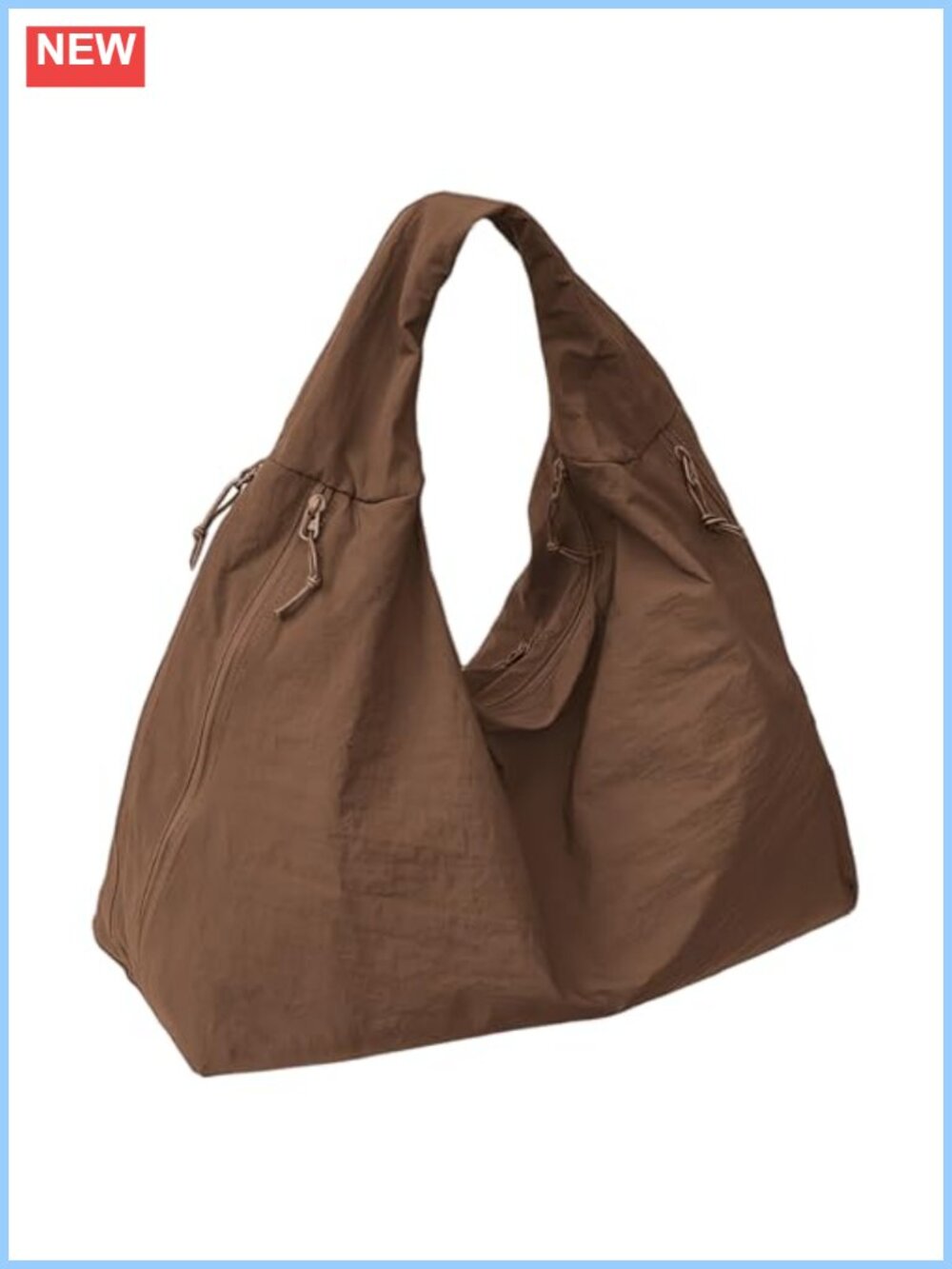 Large Nylon Slouchy Shoulder Bag Hobo Tote Multi-Pocket Travel Gym